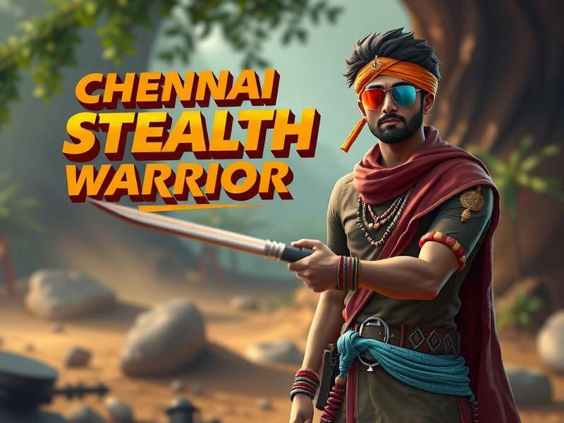 Chennai Stealth Warrior game cover featuring protagonist in traditional Indian attire
